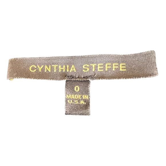 Cynthia Steffe Black Dress W/ White Stripes W/ Leather Trim Size 0 - Picture 5 of 6